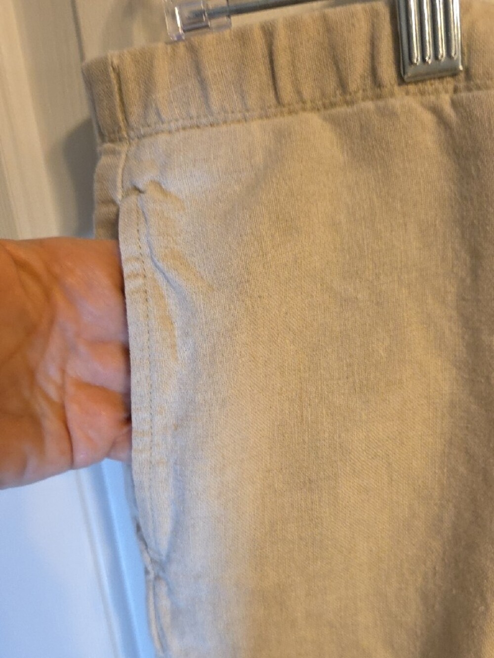 J. Jill Beige/Cream Cropped Linen Blend Pants - Picture 3 of 7